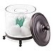 mDesign Traditional Bathroom Vanity Canister Jar for Cotton Balls, Swabs, Cosmetic Pads - Bronze/Clear