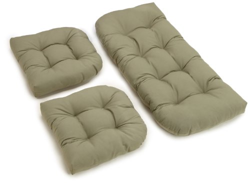 Blazing Needles Twill Settee Group Cushions, Sage, Set of 3