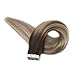 [Promotion]Full Shine Tape in Hair Extensions 20 inch Human Hair Balayage Tape Hair Extensions Color #3 Fading to #8 and #22 Blonde Highlighted Glue Extensions 50g Per Pack