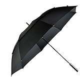 LifeTek Hillcrest 62 Inch Automatic Open Golf Umbrella Extra Large Oversize Double Canopy Vented Windproof Waterproof Stick Umbrellas