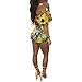FEIYOUNG Women's Strapless Ruffle Hem Floral Print Short Pantsuits Two Pieces Outfits