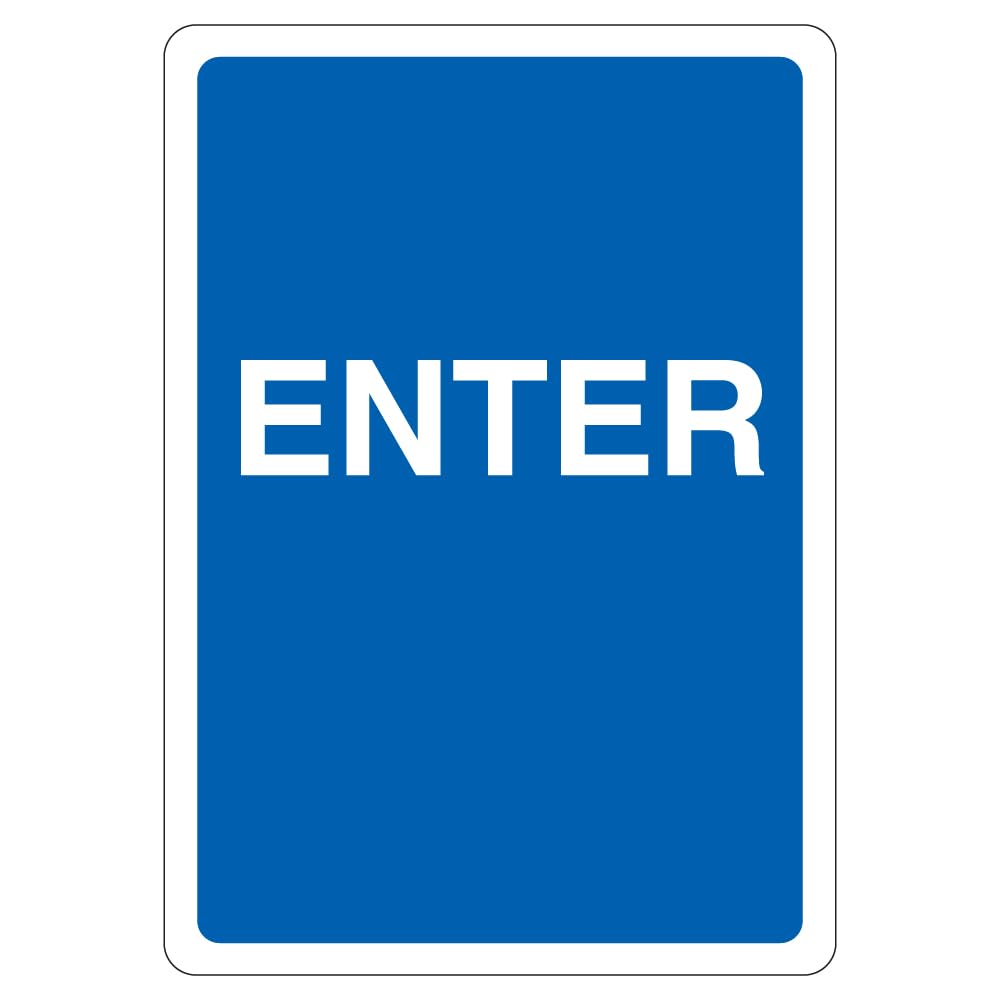 V Safety Enter 210 x 297 mm (A4) - 3mm Aluminium Composite Safety Sign