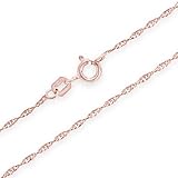 Bling Jewelry Rose Gold Plated 020 Singapore Chain 925 Sterling Silver 2mm