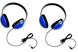 Califone 2800-BL Listening First Headphones for Classroom, Computer Labs (Blue) (Set of 2)