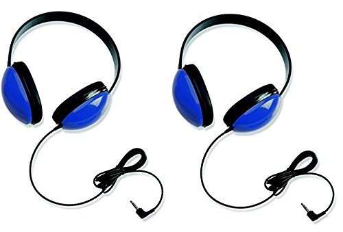 Califone 2800-BL Listening First Headphones for Classroom, Computer Labs (Blue) (Set of 2)