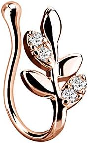 1PC Stainless Steel Rose Gold Nose Clip Noseclip Fake Nose Ring Faux Piercing Fake Septum Body Jewelry