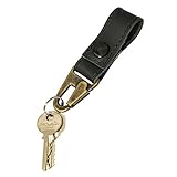 Rustic Leather Key Ring Holder Handmade by Hide & Drink :: Charcoal Black