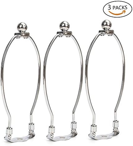 Skedee 3 Pack 8 Inch Lamp Harp Holder for Table and Floor Lamps, Chrome Polished