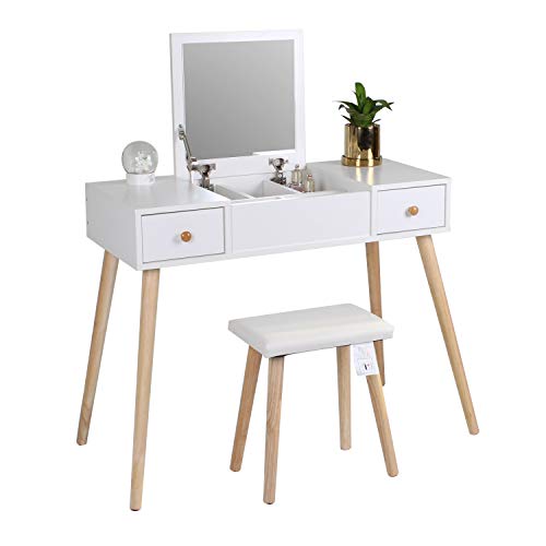 girls white wooden dressing table