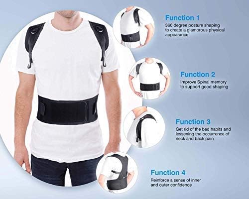 Clothsfab® Posture Corrector for Lower and Upper Back Pain Back Brace Therapy posture corrector belt and back support for Men and Women - XL