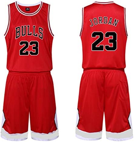 Daoseng Kids' NBA Jerseys Set - Bulls Jordan#23 / Lakers James#23 / Warriors Curry#30 Basketball Shirt Vest Top Summer Shorts for Boys and Girls