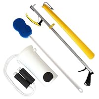 RMS Hip Knee Replacement Kit - Total Hip Knee Equipment Kit - Ideal for Recovering from Hip Replacement, Knee or Back Surgery, Mobility Tool for Moving and Dressing (26 Inch Reacher)