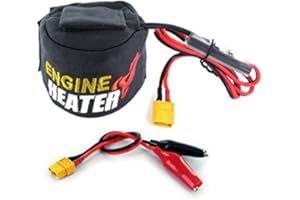 SKYRC Engine Head Heater w LiPo Low Voltage Cutoff Detection, 12V DC Powered, Fits .19 to .26 Sized Nitro Engines, XT60 Connectors & Alligator Clips