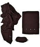 Cashmere Travel Throw Set (Charcoal
