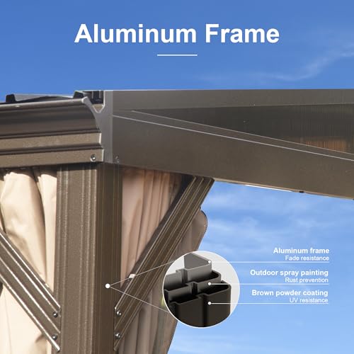 Domi 8x12 Lean-to Gazebo Review: Wall-Mounted Hardtop with Curtains & Netting image 29