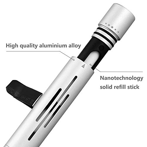 Custom Car Vent Clip Cylindrical Essential Oil Car Diffuser Vent Clip Aircraft-grade Aluminum Vehicle Air Vent Clip with 12 Refill Sticks Black & Silver