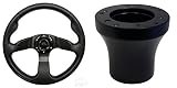 RHOX Club Car Precedent Formula GT Golf Cart Steering Wheel Kit (Black Grip/Black Spokes)