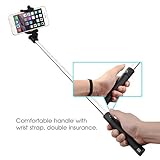 [New 2015] Premium Selfie Stick by 2Charge®, This all in one monopod with built in wireless Bluetooth remote shutter, ultra compact design, easy to use, durable and adjustable phone holder for Samsung, HTC, other Android devices and Apple iPhone 6, iPhone 6 plus, iPhone 5, 5s and 5c.
