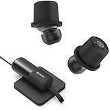 Rowkin Ascent Charge+ True Wireless Earbuds: 50+ Hours Bluetooth 5 Smallest Headphones &amp; Charging Case Deep Bass Driver Mic Qi Charger &amp; Noise Reduction for Android Samsung &amp; iPhone (Black)