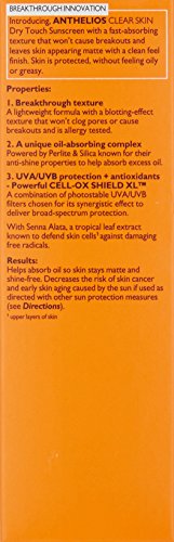 LA ROCHE-POSAY ANTHELIOS CLEAR SKIN SUNSCREEN DRY TOUCH SPF 60, OIL FREE SUNSCREEN FOR FACE, OIL ABSORBING, BROAD SPECTRUM SPF + ANTIOXIDANTS, NON-GREASY, OXYBENZONE FREE, TRAVEL SIZE