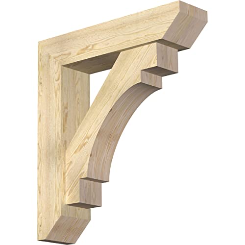8"W x 34"D x 38"H Merced Slat Rough Sawn Bracket w/Offset Brace, Douglas Fir