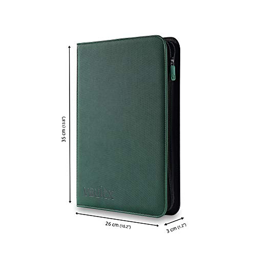 Vault X Premium eXo-Tec Binder - 9 Pocket Trading Card Album Folder - 360 Side Loading Pocket Binder for TCG (Green)