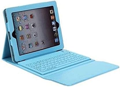 Henxlco Wireless Bluetooth Keyboard w/ Stand PU Leather Case Cover For Apple iPad 4 3 2 (blue)