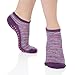 Great Soles Crochet Non Skid Sticky Grip Socks for Yoga, Pilates, Barre (Purple Multi)