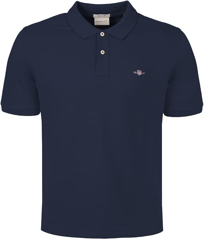 Polo de piqué REG Shield SS para Hombre, Azul Noche, L, Noche Azul, L