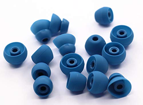 IiEXCEL Eartips Earbuds Replacement for BeatsX in-Ear Headphone, Small Medium Large Double Flange Soft Antislip Flexible Silicone Rubber Cover Ear Tips Buds for Beats X 8 Pairs (Blue)