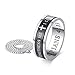 Godcow Men’s Classic Stainless Steel Spinner Christian Ring I Can Do All Things Bible Verse Wedding Band