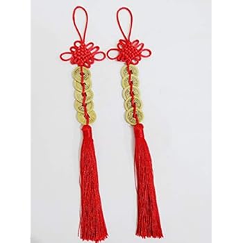 Levenli Feng Shui Coins for Wealth and Success with Chinese Knot Lucky Coins Five Emperor Money (2PCS)