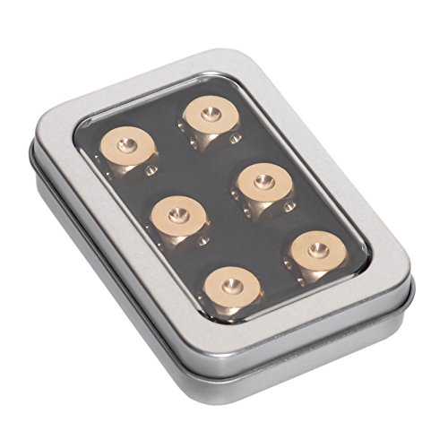 CKLT 6 Solid&Roll Well Metal Brass Dice,Tables Board Game Drinking Game Dice,Gift Brass Dice