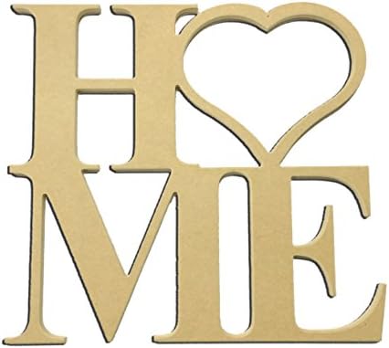 22" Home Heart Large w/ 9" Insert Options Times New Roman Unfinished DIY Wooden Craft Cutout to Sell Stacked