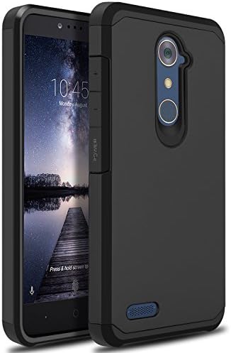 ZTE ZMAX Pro Case, ZTE Zmax Duo LTE Case, ZTE Blade X Max Case, OTOONE [Slim] Dual Layer Heavy Duty Protection Silicone Matte Cover for ZTE Grand X Max 2 Without Built in Screen Protector (Black)