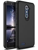 ZTE ZMAX Pro Case, ZTE Zmax Duo LTE Case, ZTE Blade X Max Case, OTOONE [Slim] Dual Layer Heavy Duty Protection Silicone Matte Cover for ZTE Grand X Max 2 Without Built in Screen Protector (Black)