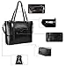Women Leather Briefcase Bag Laptop Tote Handbags 15 Inch Large Capacity Office Shoulder Bags Work Purse Black