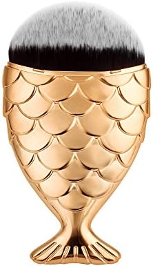 The Chubby Mermaid Goldfish Foundation Makeup Brush for Contouring, foundation, blush, and applying liquid creams (Gold)