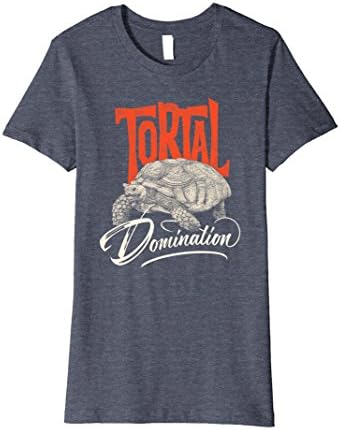Womens Tortoise Tortal Domination T-Shirt, Turtle Tee Medium Heather Blue