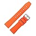 Marathon Vulcanized Rubber Dive Watch Strap - Military Grade Non-Magnetic 316L Buckle and 2 Swiss Made Stainless Steel Shoulder-less Spring Bars Included - Made in Italy (22mm, Textured Orange - Two Piece)