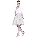 Heroecol Womens Vintage 1950s Dresses Cross V Neck Short Sleeve 50s 60s Splice Style Retro Swing Cotton