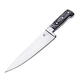 Chef's Knife by Royal - 8 inch Blade - Full Tang Kitchen Knife- Black Piano Wood Handle