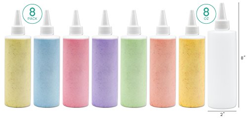 8-Pack Tovla Leak-Proof Plastic Squeeze Bottles with White Cap (8 oz) Ideal for Sauce, Ketchup, BBQ, Dressing, Paint, Workshop, Pancake Art, and More