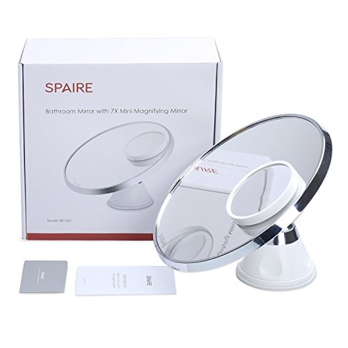 Spaire Vanity Makeup mirror 7X/1X Magnification Bathroom Shaving Mirror with Lock Suction Cup 360 Degree Swivel for Beauty and Skin Care - Thumbnail 7