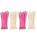 MJ 4 Pairs Kids Waterproof Household Natural Rubber Latex Cleaning Wash Gloves