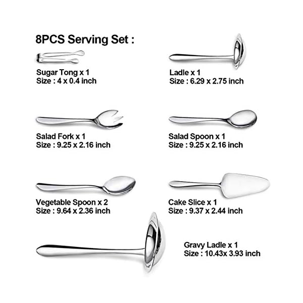 48-Piece-Cutlery-Set-with-Serving-Utensils-Elegant-Life-Stainless-Steel-Flatware-Silverware-Set-for-8-Tableware-Eating-Utensils-Dishwasher-Safe 48-Piece Cutlery Set with Serving Utensils, Elegant Life Stainless Steel Flatware Silverware Set for 8, Tableware Eating Utensils, Dishwasher Safe