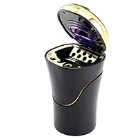 Panegy Portable Smokeless Car Ashtray with LED Light Ignition Function Silver Gold (Gold)