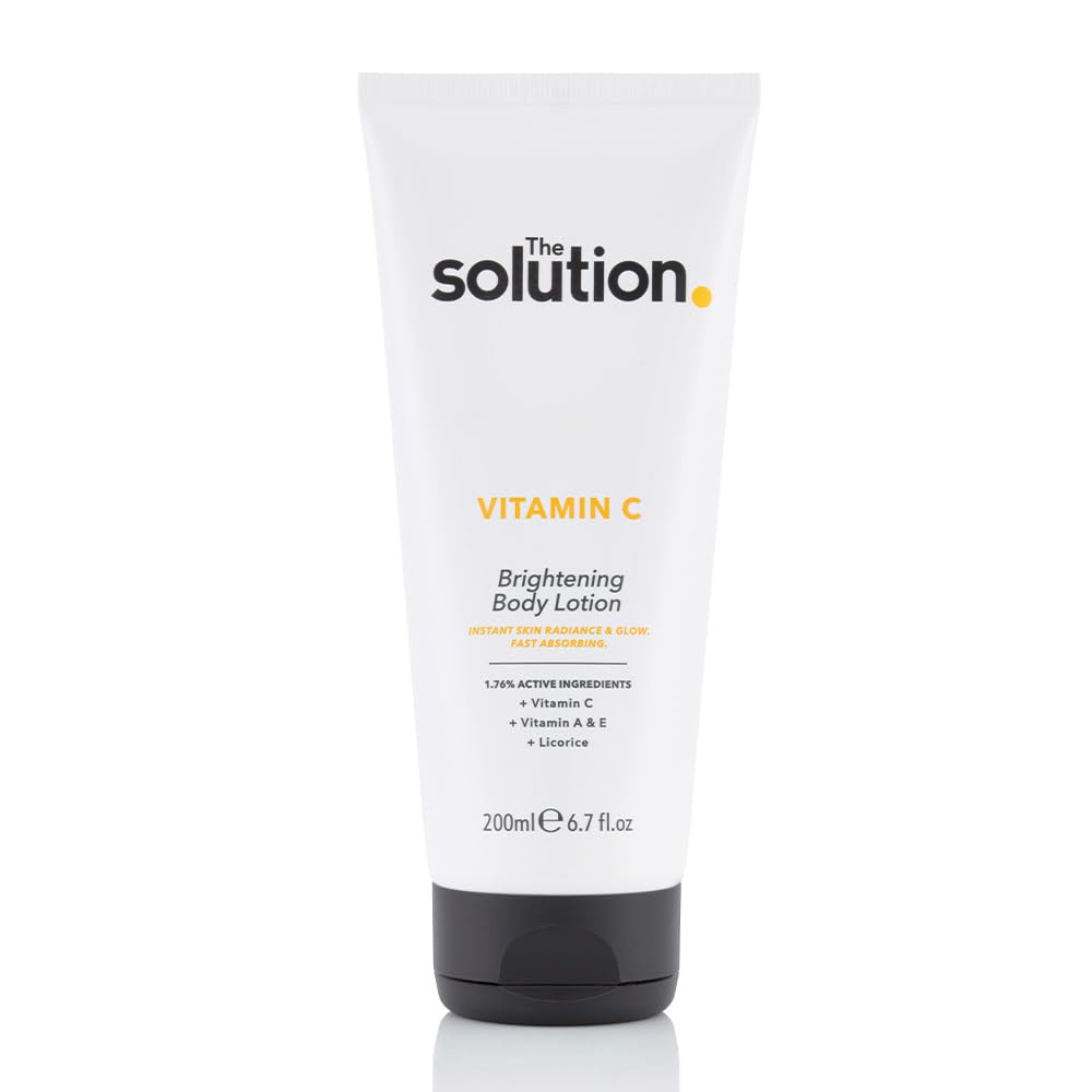 The Solution Vitamin C Brightening Body Lotion (200ml). Vitamin C Body Cream with Vitamins A & E, Night Moisturiser, Day Cream, Vitamin C Cream, Vegan & Cruelty Free Womens Moisturiser — image 1