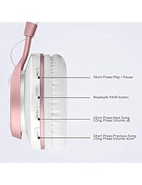 Baseman   Auriculares inalámbricos plegables V4.0 con micrófono y cable Rosado