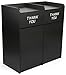 Displays2go 36 Gallon Dual Waste Receptacle, Side by Side Design, Thank You Message, MDF Construction - Black (LCKDPZSSBK) primary